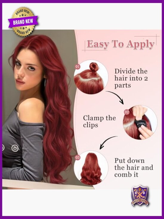 24 Inch Wavy Clip In Hair Extensions One Piece Curly Synthetic Thick Volume Updo